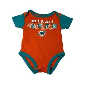 Miami Dolphins Baby 3-6 Month Orange Short Sleeve One Piece